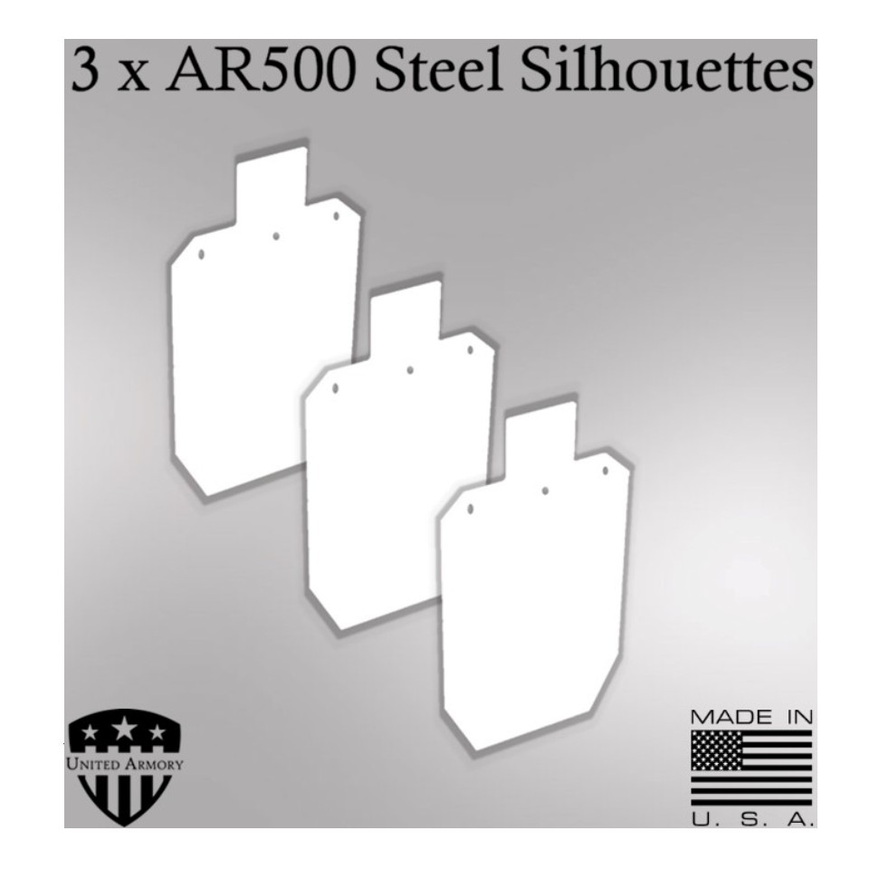 Ar500 Steel Silhouette Targets X 3 United Armory